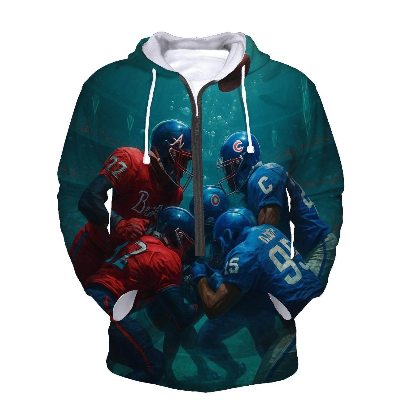 Underwater Bubble Dome Battle Braves Versus Cubs zip-up hoodies