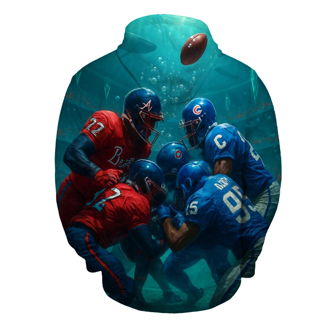 Underwater Bubble Dome Battle Braves Versus Cubs zip-up hoodies