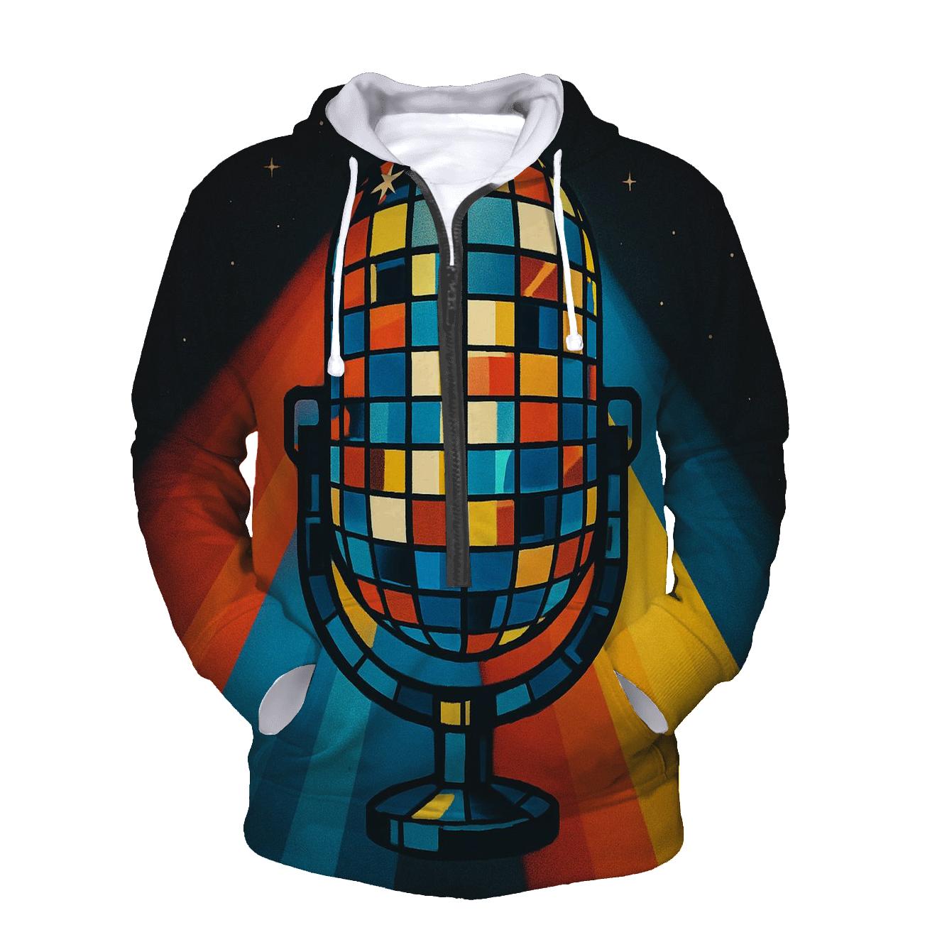 Disco Prism Microphone printed hoodies