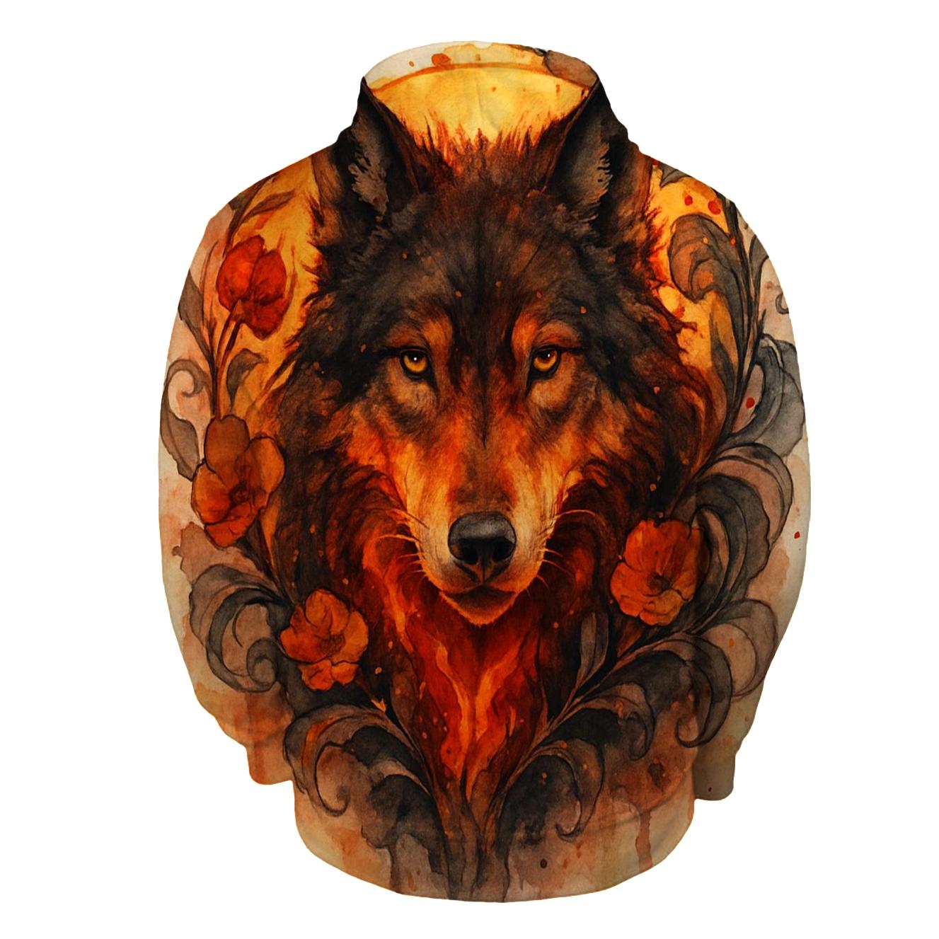 Ember Bloom Alpha Wolf designer hoodies