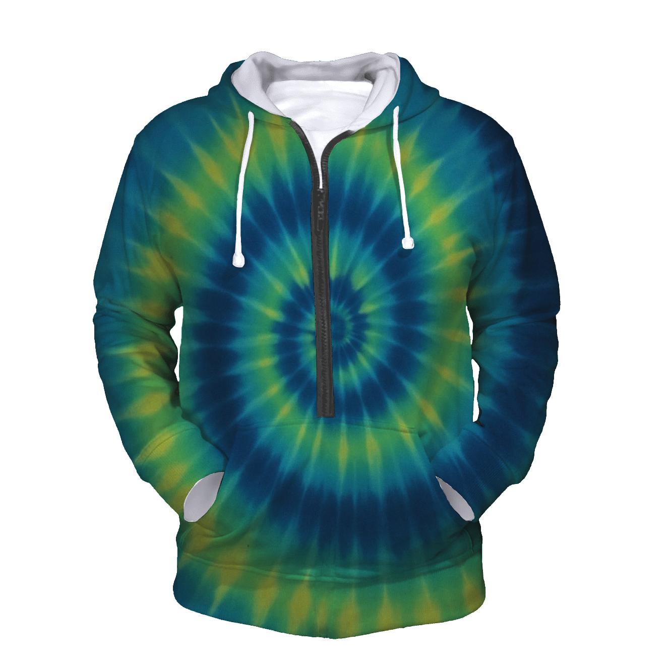 Over Dyed Time Vortex Spiral designer hoodies