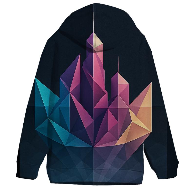 Prismatic Origami City Mirage lightweight hoodies
