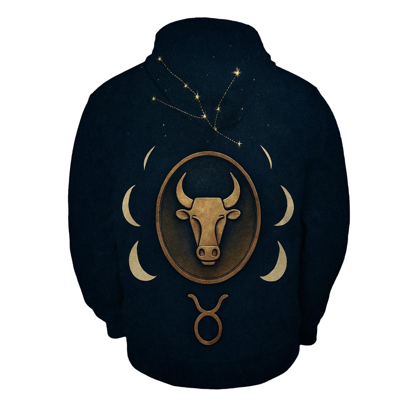 Taurus Lunar Crescent And Bull Sigil Seal hoodies fashion