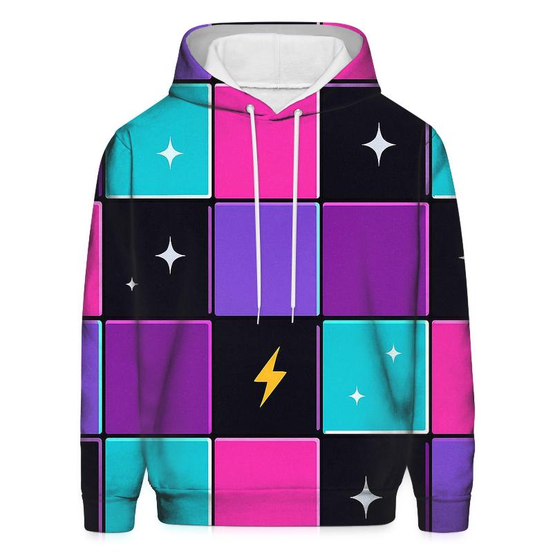 Roller Rink Neon Floor Tiles lightweight hoodies