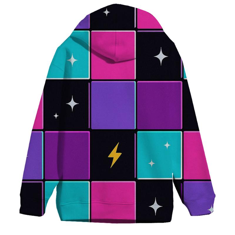 Roller Rink Neon Floor Tiles lightweight hoodies