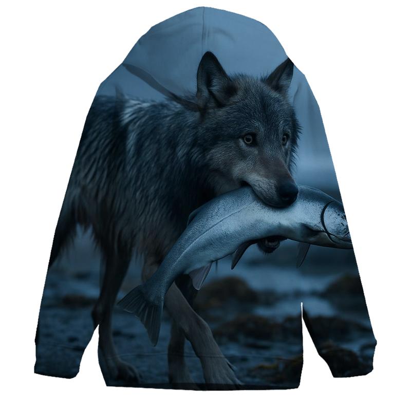 Coastal Wolf With Salmon Run Mist hoodie trends