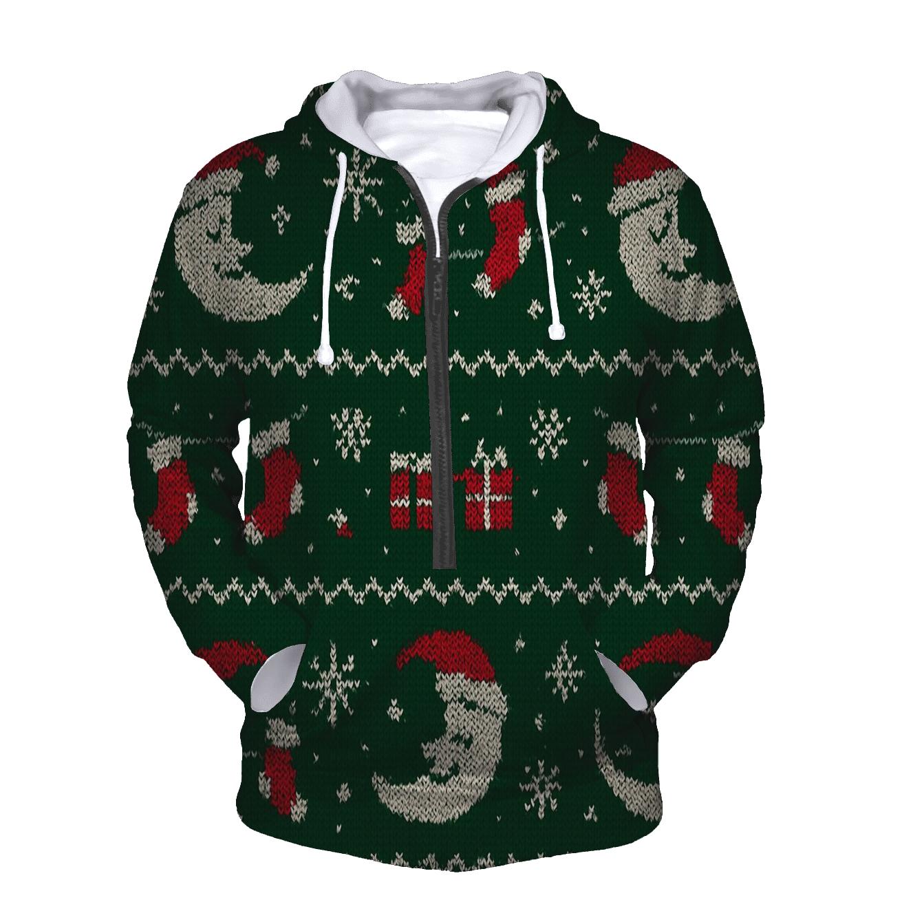 Moon Phase Stocking Garland Pattern premium hoodies