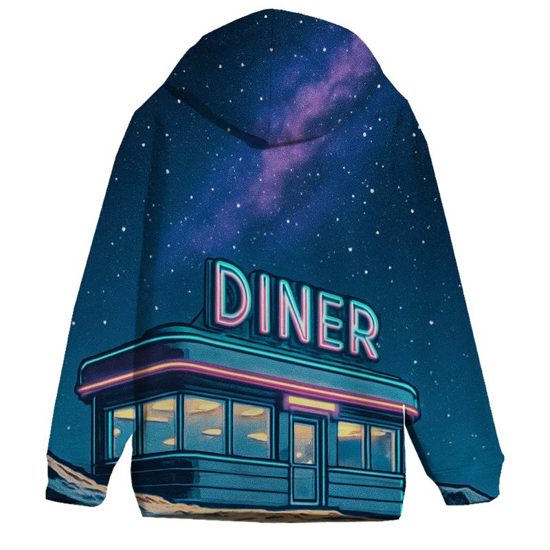 Neon Diner On The Moon hoodie designs