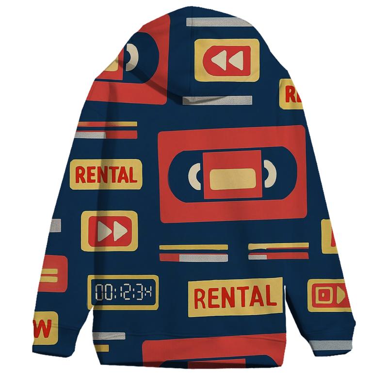 VHS Rental Sticker Collage premium hoodies