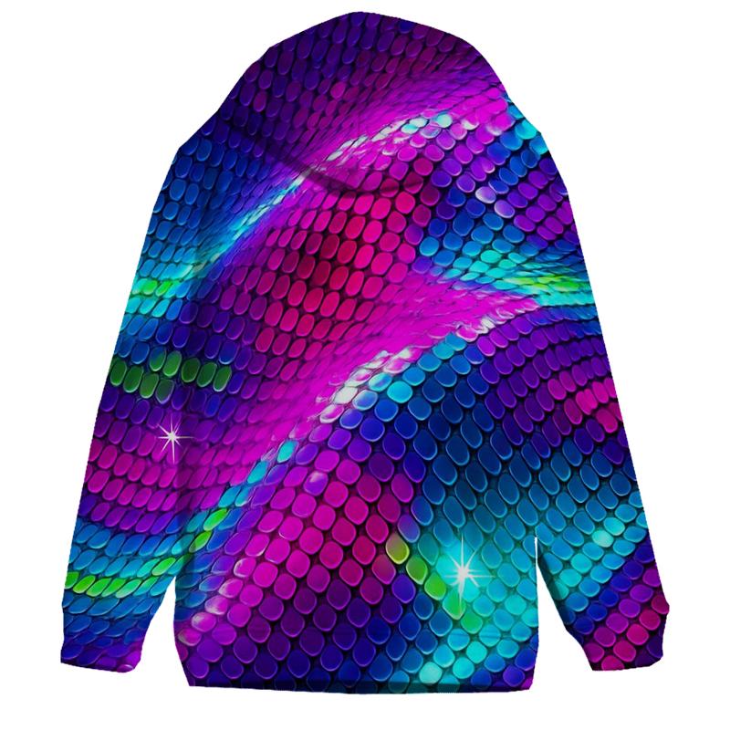 Electric Sequin Aurora Grid printed hoodies