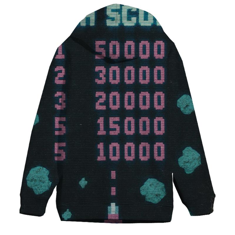 Aged Arcade Starfighter Score Screen embroidered hoodies