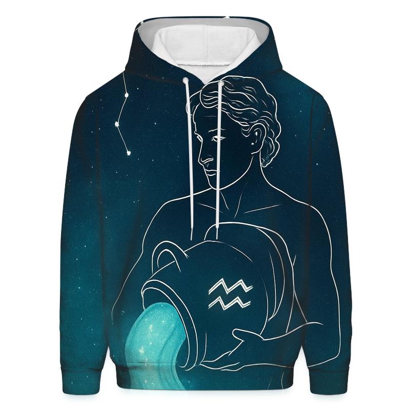 Aquarius Water Bearer Nebula Pour Over heavyweight hoodies
