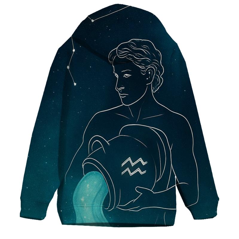 Aquarius Water Bearer Nebula Pour Over heavyweight hoodies