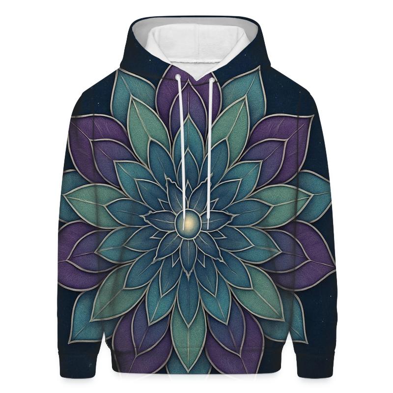Night Garden Mandala Bloom embroidered hoodies