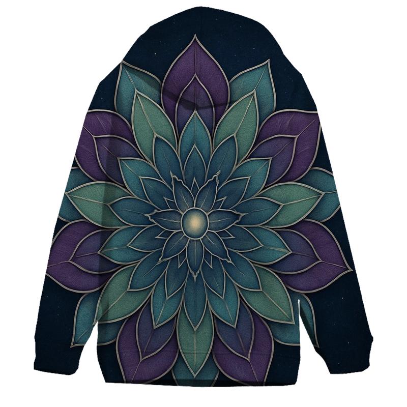 Night Garden Mandala Bloom embroidered hoodies