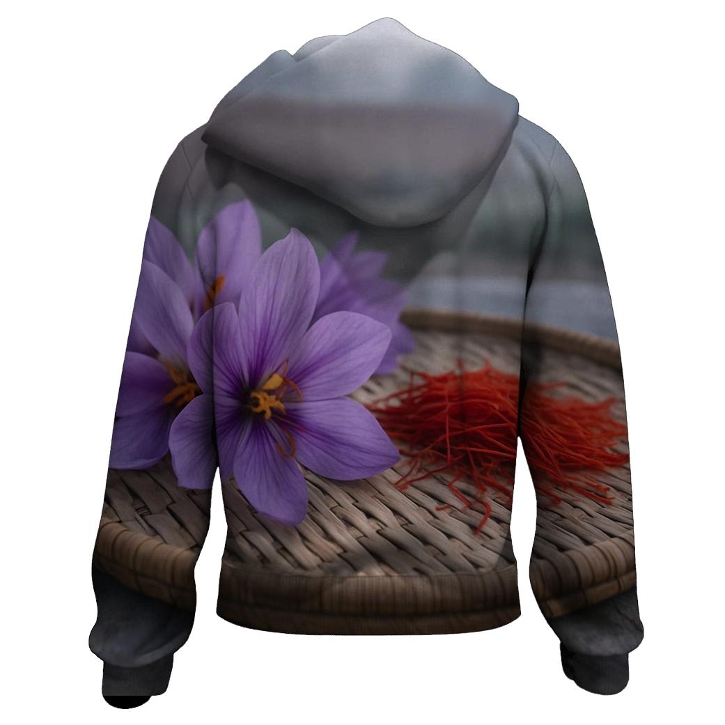 Saffron Crocus Drying Tray At Dawn embroidered hoodies