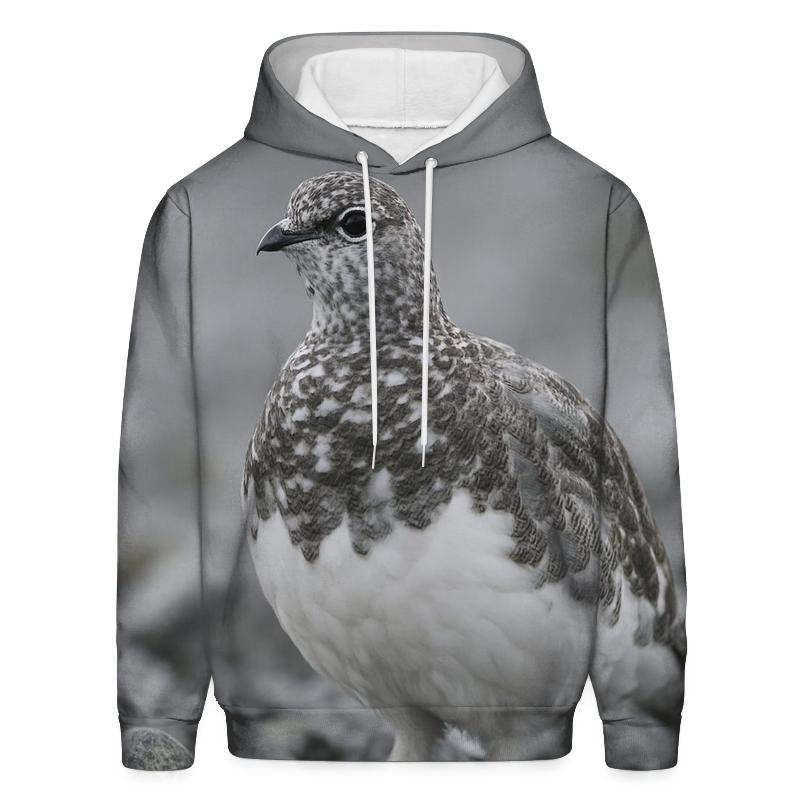 Lichen Stillness Rock Ptarmigan embroidered hoodies