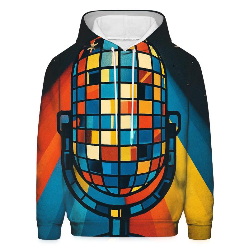 Disco Prism Microphone lightweight hoodies