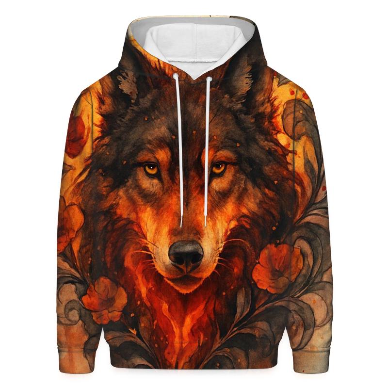 Ember Bloom Alpha Wolf graphic hoodies
