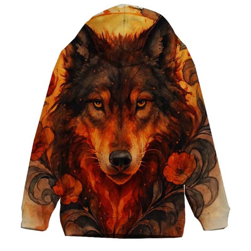 Ember Bloom Alpha Wolf graphic hoodies