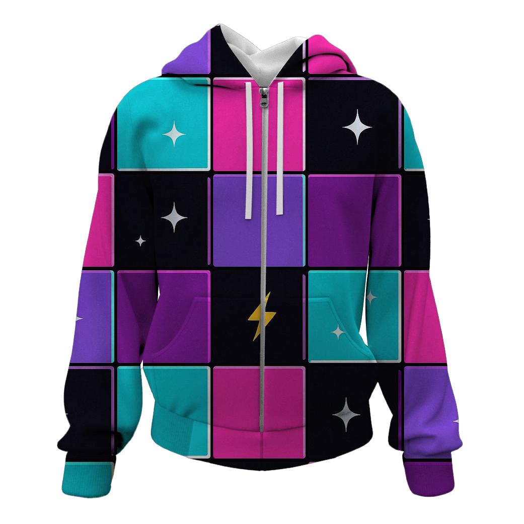 Roller Rink Neon Floor Tiles heavyweight hoodies