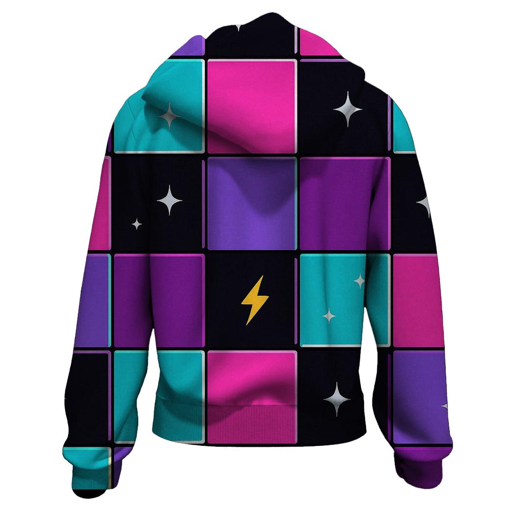 Roller Rink Neon Floor Tiles heavyweight hoodies