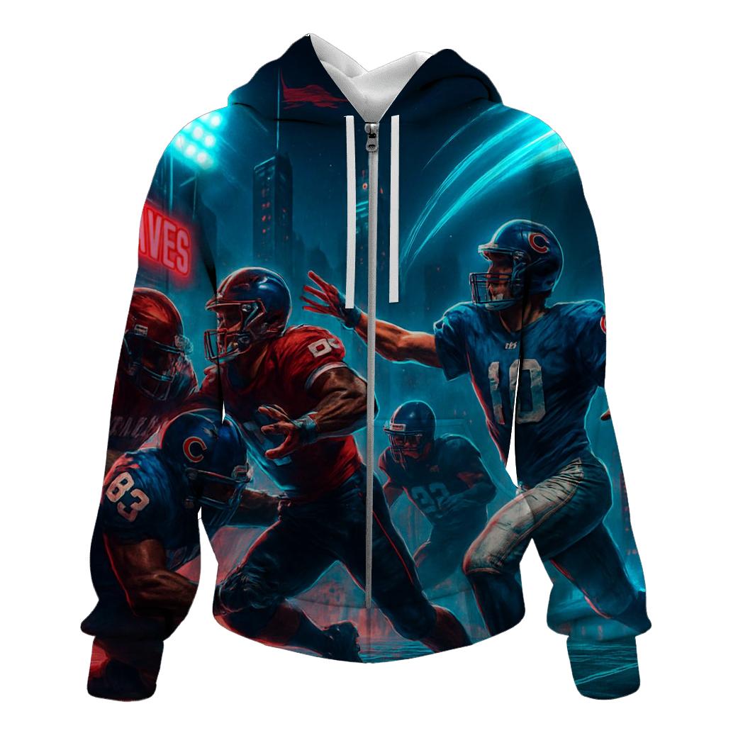 Neon Skyline Scrimmage Braves Versus Cubs designer hoodies