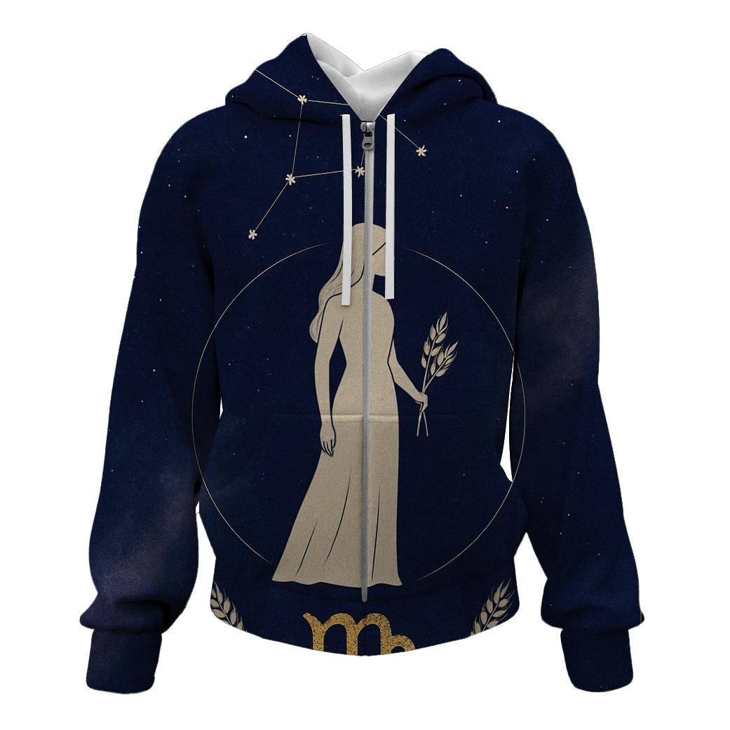 Virgo Alchemical Harvest Star Chart designer hoodies