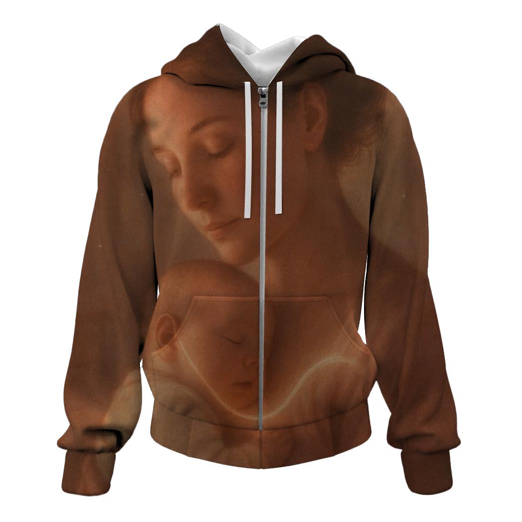 The Heartbeat Lullaby A Rhythm Learned Before Words zip-up hoodies