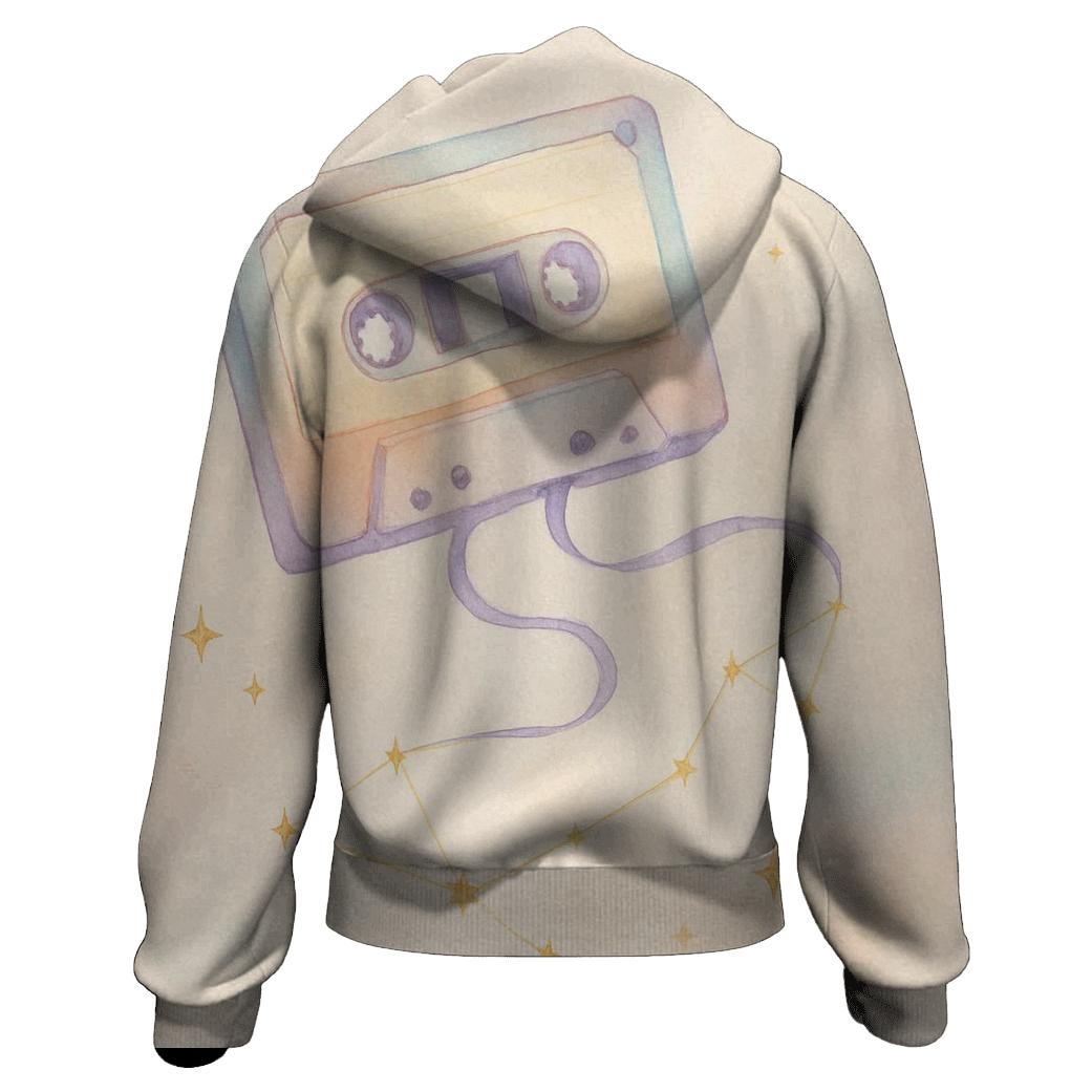 Pastel Cassette Constellation printed hoodies