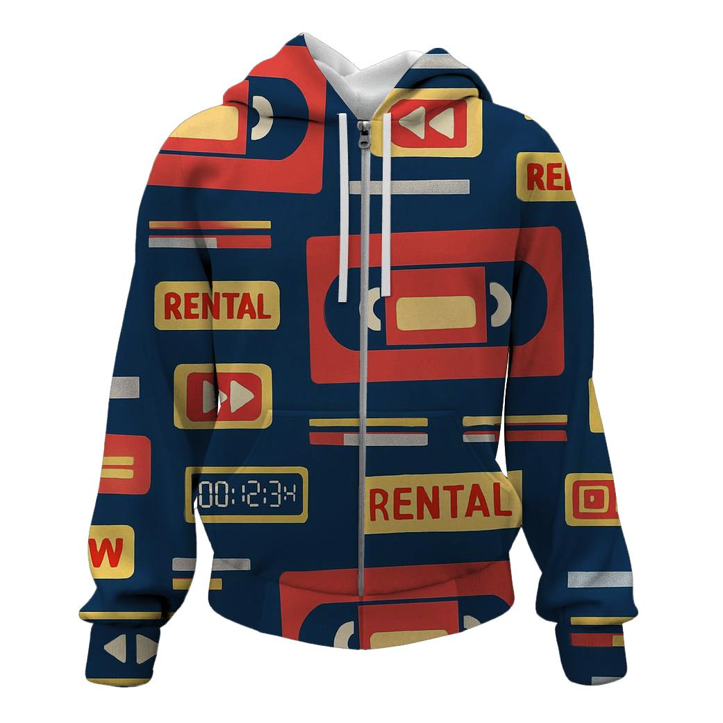 VHS Rental Sticker Collage hoodies fashion