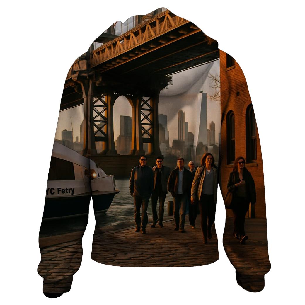 Fulton Ferry Landing Golden Hour Commuter Crossing pullover hoodies
