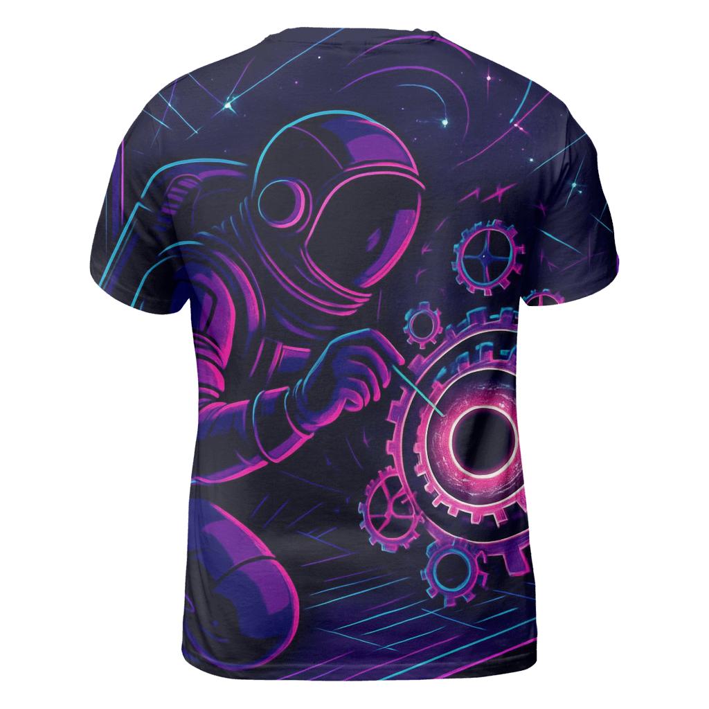 The Clockmaker Of Event Horizon Alley vibrant all-over design tees