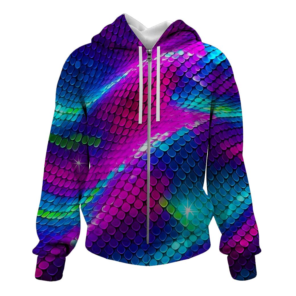 Electric Sequin Aurora Grid pullover hoodies