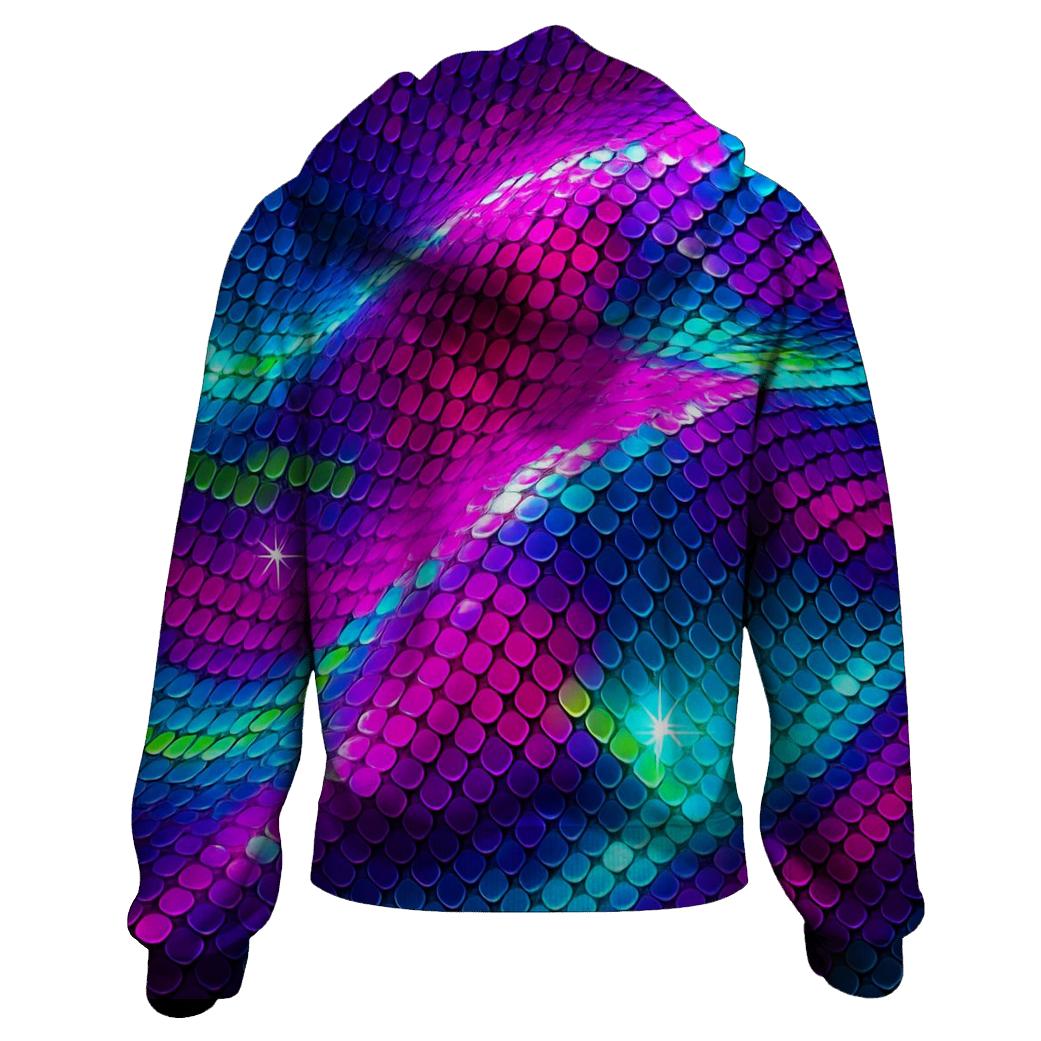 Electric Sequin Aurora Grid pullover hoodies