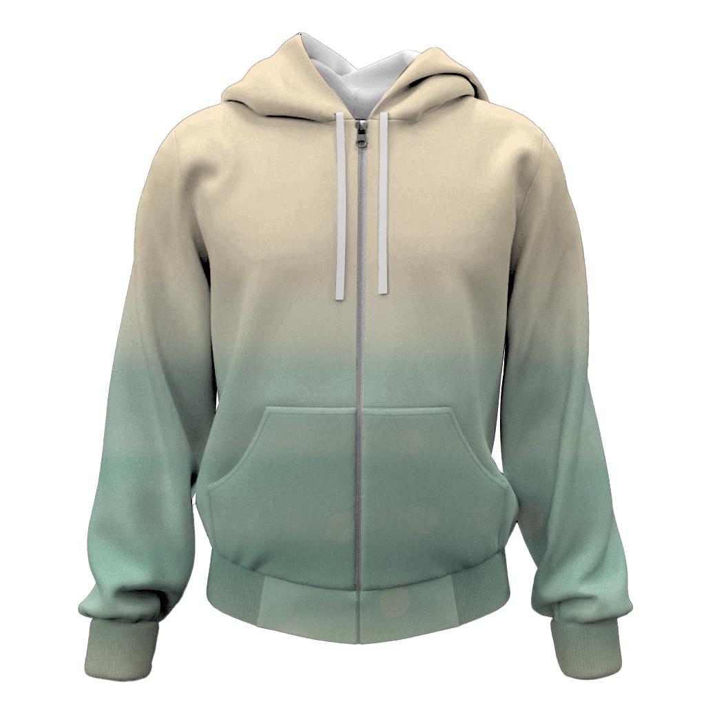 Sea Glass Horizon Fade zip-up hoodies