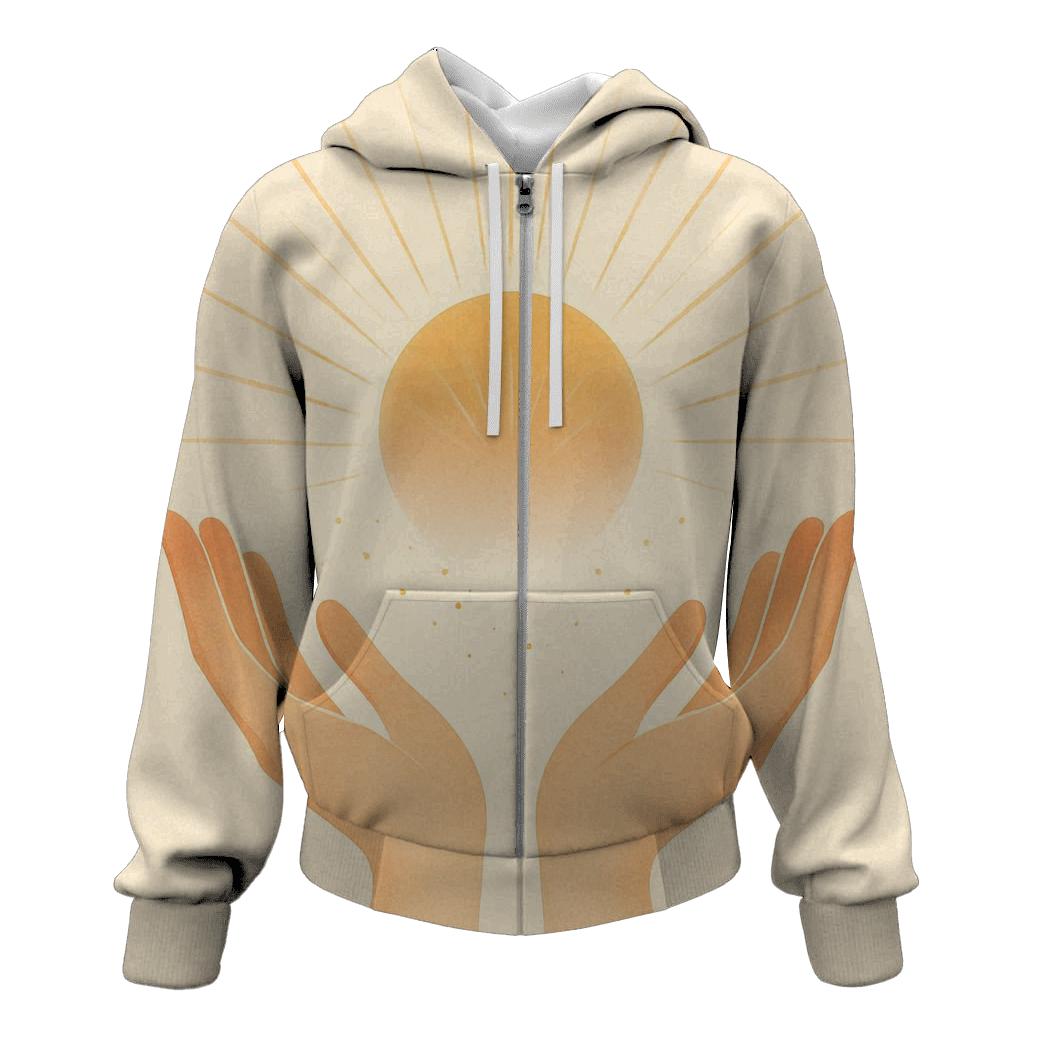 Open Hands Of Dawn Light heavyweight hoodies