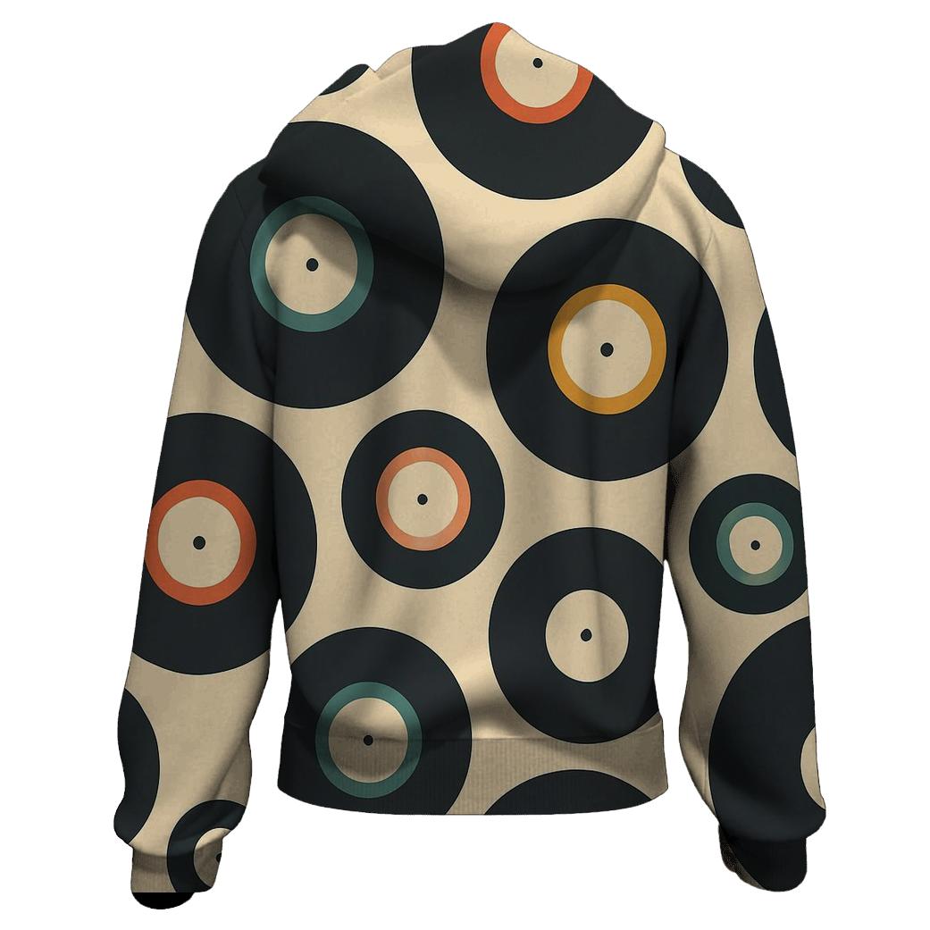 Vinyl Record Label Rings Pattern heavyweight hoodies