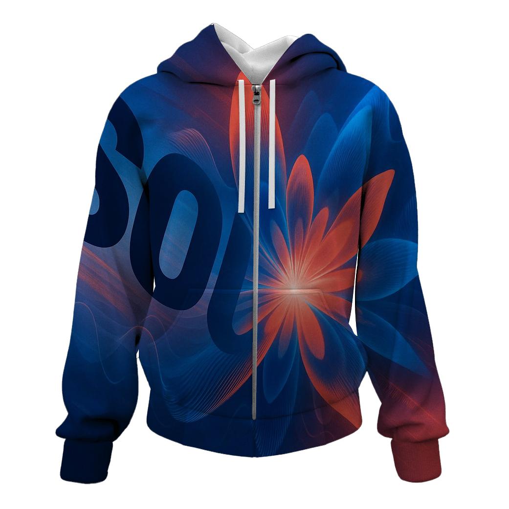 Kinetic Typography Soundwave Bloom zip-up hoodies
