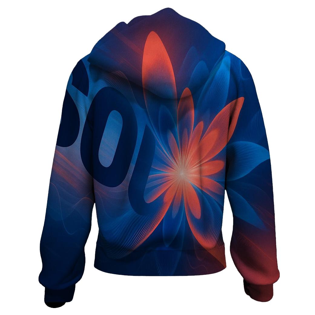 Kinetic Typography Soundwave Bloom zip-up hoodies
