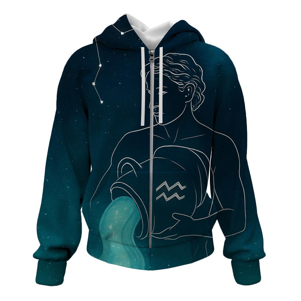 Aquarius Water Bearer Nebula Pour Over premium hoodies
