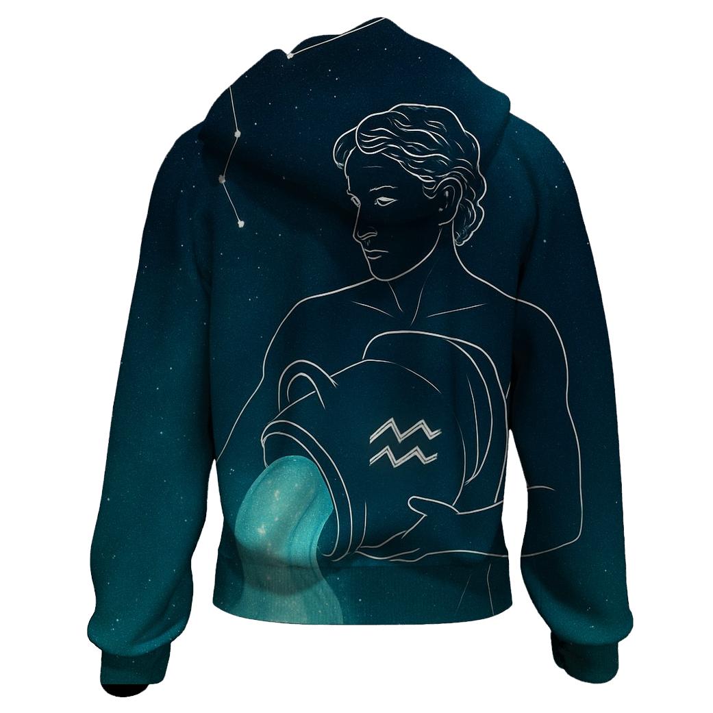 Aquarius Water Bearer Nebula Pour Over premium hoodies