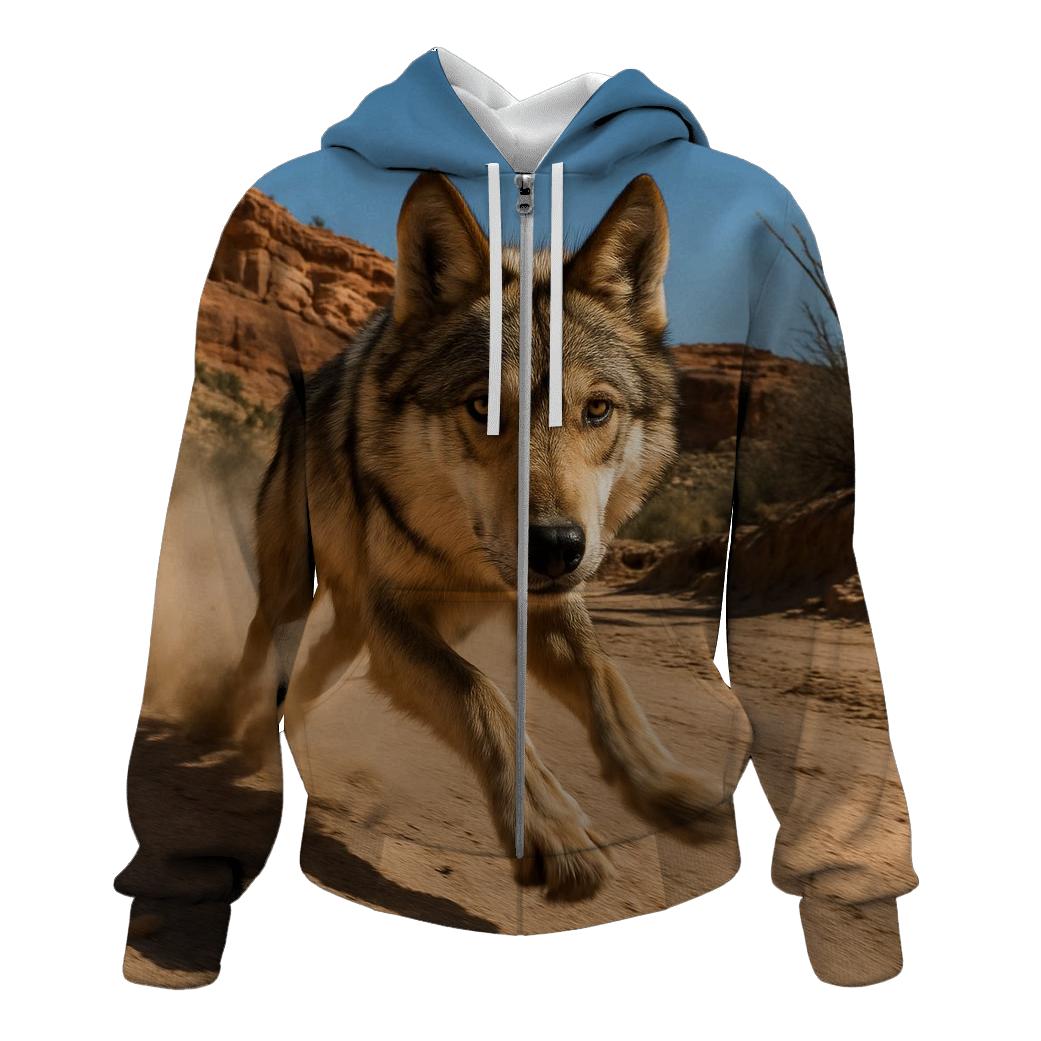 Mexican Gray Wolf In Borderland Canyon Dust hoodie designs