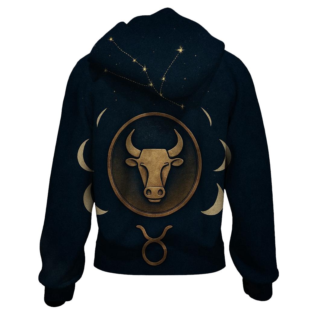 Taurus Lunar Crescent And Bull Sigil Seal hoodies fashion