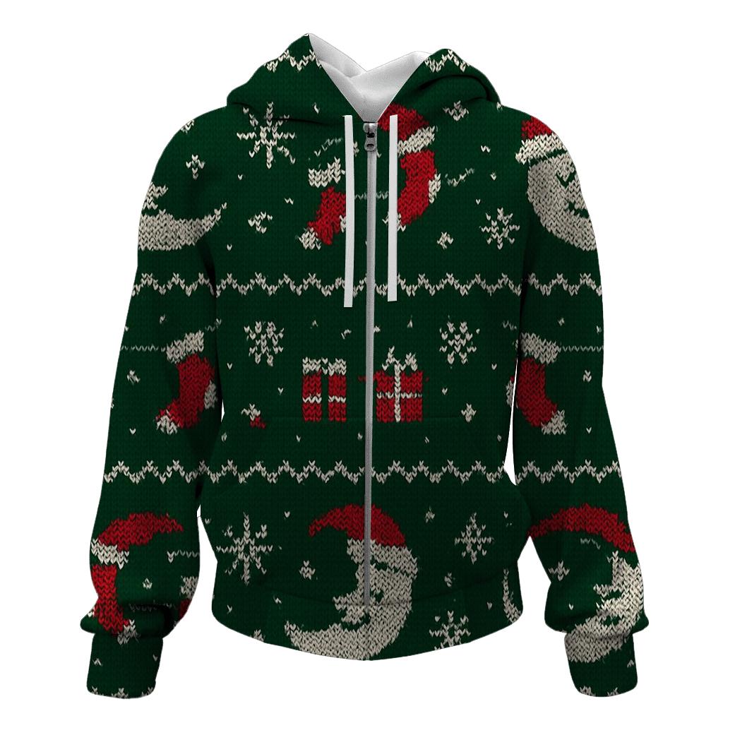 Moon Phase Stocking Garland Pattern heavyweight hoodies
