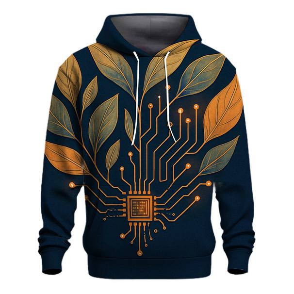 Botanical Circuit Heartbeat premium hoodies