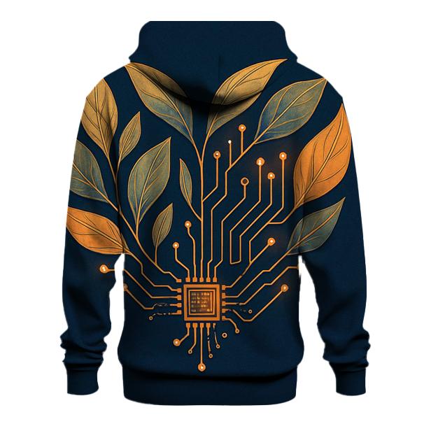 Botanical Circuit Heartbeat premium hoodies