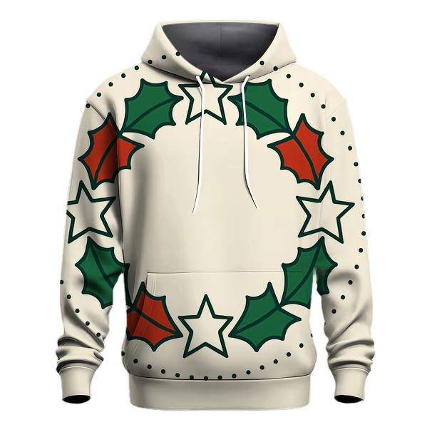 Celestial Holly Star Wreath heavyweight hoodies