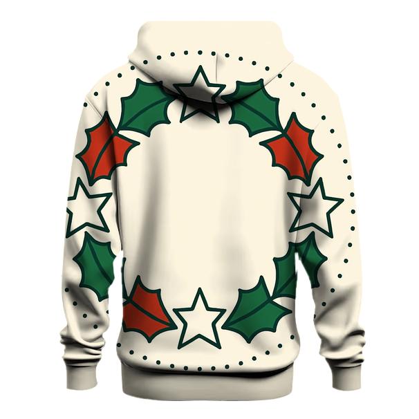 Celestial Holly Star Wreath heavyweight hoodies
