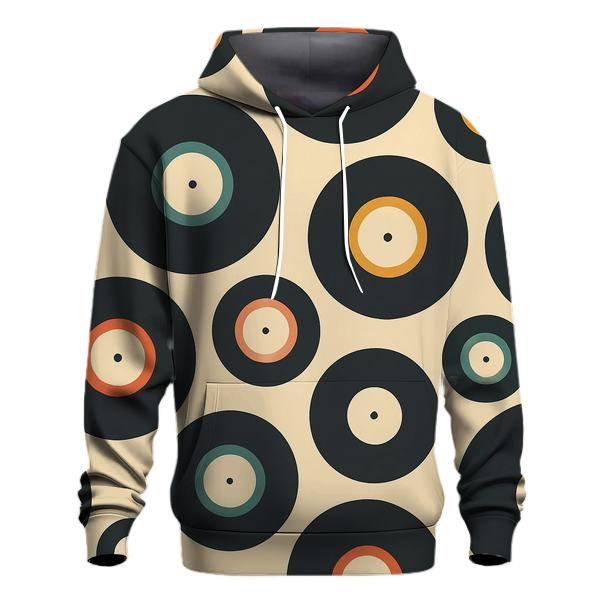 Vinyl Record Label Rings Pattern embroidered hoodies